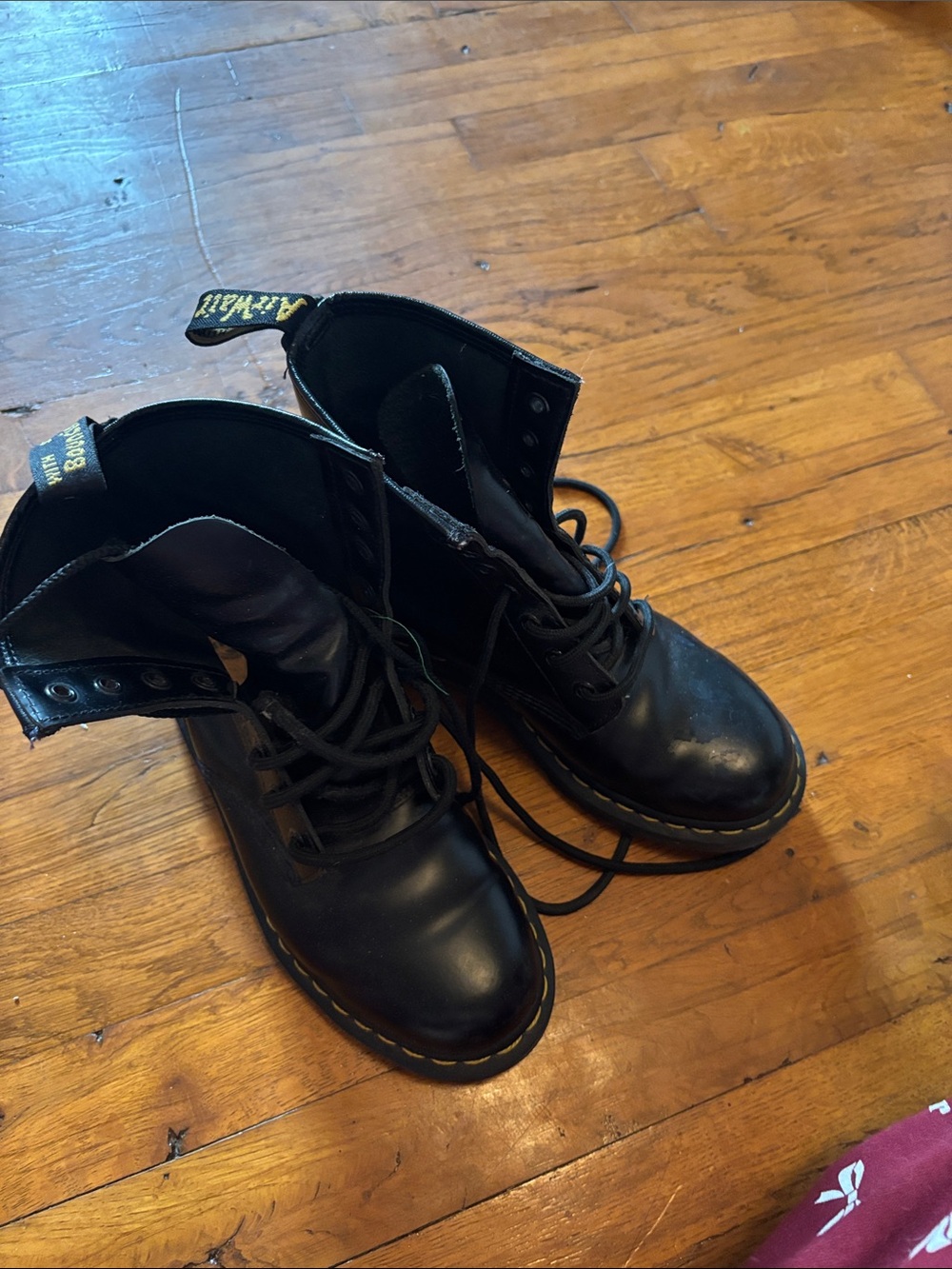 Dr. Martens Black Leather Lace-Up Combat Boots